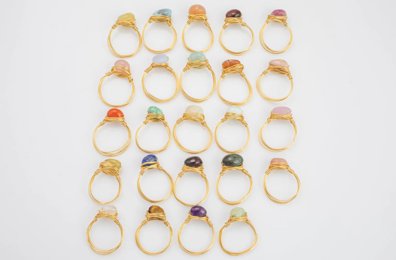 Wired Gemstone Rings